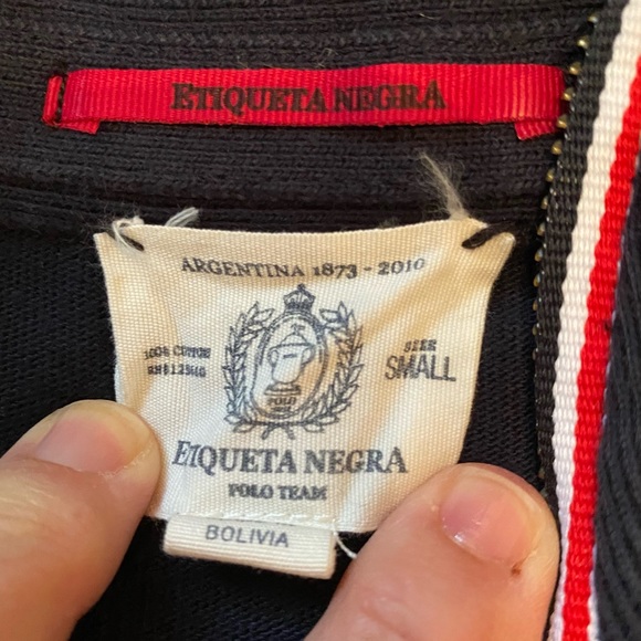 Mens Small Navy Lightweight Jacket with Striped Zipper - Picture 3 of 3